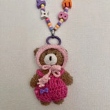 Korean diy handmade custom bear acrylic rope pendant plush doll pendant cute doll bag pendant
