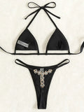 2026 Micro G String Diamond Bikini Women Swimsuit Female Triangle Swimwear Two Pieces Bikini Set Halter Bather Bathing Suit Swim