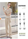 Knitted two-piece casual suit is loose and comfortable