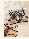 Ultra-thin Sexy Lace Hazy Attractive Comfortable Soft Steel Ring on The Support To Prevent Sagging Cross Beautiful Back Change