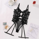 Toucheart Lace Sexy Skinny Babydoll Bodysuit Embroidery Erotic Private Adult Suit Solid Color Patchwork High Waisted Sexy Set