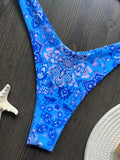 Sexy Colorful Floral Printed Bandeau Bikini Female Swimsuit Women Swimwear Two-pieces Bikini set Bather Bathing Suit Swim