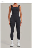 Summer Tight Yoga Jumpsuit Women Hollow Out Exposed Back Fitness Clothing Outwear Gym Running Workout Sports One Piece Suits