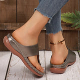 Lightweight Clip Toe Wedge Heel Slippers Women Plus Size 43 Thick Bottom Casual Sandals Woman Outdoor Platform Summer Sandles