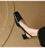 NASBAVI Slingback Sandals Summer Shoes Elegant Pink Black Nude Medium Heels Pumps Close Toe Office Party Shoe Female Large Size