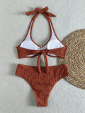 Sexy Metal Starfish Bikini Set 2026 Women Green Brown Push Up Bra High Waist Swimsuit Bathing Suit Vacation Two Piece Swimwear