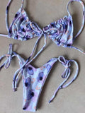 Sexy Printed Ruffled Frilled Thong Bikini Women Swimwear Female Swimsuit Two Pieces Bikini set Micro String Bathing Suit Swim