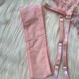 Toucheart Sexy Lingerie Embroidery Printing Bra Garters Set For Women Mesh See- Through Hollow Out Exotic Sexy Underwear Suit