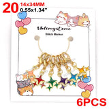 Cat Knitting Stitch Markers Metal Animal Enamel Charms Crochet Locking Knitting Markers Sew Accessories