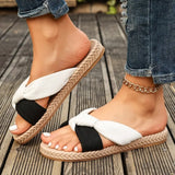 Women 2026 New Slippers Summer Fashion Hemp Rope Outer Wear Slippers Casual Lightweight Sandals and Shoes Women Slides Women