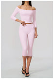 Fashion Mid Sleeve T-shirt Yoga Suits Tight Fitting Slim Sports Tops High Waist Peach Hip Mid Pants Gym Running Fitness Outfits