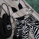 DEKA 3 Pieces Striped Pants Bikini Set Swimsuit with Cover Up kimonos Swimwear Women Bathing Suit Micro Swimming Suit Biquini