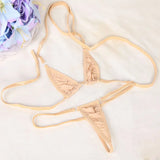 DEKA  Women Solid Transparent Micro Bikini Set Bandage Thong Underwear G-String Bra Mini Swimsuit Brazilian Swimwear Sleepwear