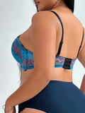 Women's plus Size Underwear Half Cup Gathered Push Up Embroidery Flower Lace Design Suitable For Voluptuous Women 90D-110D B2388