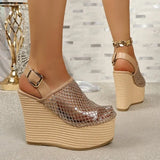 Platforms Sandals Women  Wedges High Heel  Sandals Summer Pointed Toe Fashion Shoes