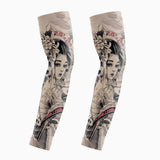 Ice Silk Tattoo Sleeve Men Women Summer Tattoo Sleeve UV Solar Arm Covers Cycling Cuff Quick Drying Cool Anti-Sunburn Arm Sleeve