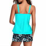 2026 Pinted Floral Tankini Two Pieces Swimsuit Women Vintage Swimwear Female Bathers Bathing Swimming Swim Suit Beachwear