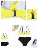 4 Colors Sexy Bikini Women Push Up Swimwear Swimsuit Leaf Print Patchwork Bikinis Set Bathing Suit Beach Bikini Female Biquinis