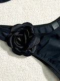 Sexy 3D Flower Patchwork Swimwear Thong Bikini 2024 Women Lace-up Swimsuit Halter Drawstring Swimming Bathing Suit Biquini Mujer