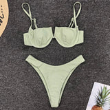 Underwired V-Bar Bikinis 2026 Polka Dot Bikini Women Swimsuit Female Swimwear Two Pieces Bikini Set Push Up Bathing Suit Swim