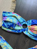Sexy Colorful Floral Printed Bandeau Bikini Female Swimsuit Women Swimwear Two-pieces Bikini set Bather Bathing Suit Swim
