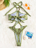 Sexy Tummy Cut Out Halter Women Thong Swimwear One Piece Swimsuit Female High Cut Monokini Rings Bathing Suit Swim Beach Wear