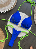 New Solid Color White Bikini Women suit Low Waist Lace-up Fashionable Swimsuit Two-piece Set