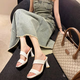 Summer Outdoor Wear Thick Heel  2026   Line Open Toe Fashion High Heel  Sandals