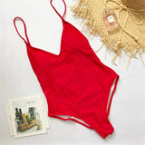 S - XXL V Neck Scrunch Butt Female Swimwear One Piece Swimsuit Women Backless Monokini High Cut Leg Bathing Suit Swim Bodysuit