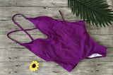 S - XXL V Neck Scrunch Butt Female Swimwear One Piece Swimsuit Women Backless Monokini High Cut Leg Bathing Suit Swim Bodysuit