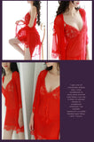 TJ large size see-through suspender sexy temptation lace nightgown temptation mesh pajamas