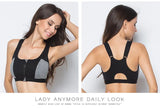 Sports Bra Women Front Zipper Double Inner Cup Push Up Patchwork Tops Female Yoga Fitness Shockproof Vest Sport Bras for Women