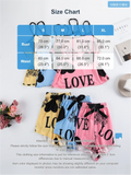 Love Print Pajama Set Women Summer Cami Top and Shorts Loungewear Sleepwear Cute Heart Letter Print Nightwear Home Clothes