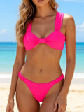 Strappy Bandeau Thong Bikinis 2026 Women Sexy Swimsuit Solid Brazilian Swimwear Female Bathers Bathing Swimming Swim Suit
