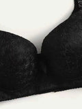 Women's sexy embroidered lace bra with steel rims gathered push up straps adjustable close fitting underwear D176
