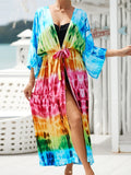 13 Colors Printed With Belt Crochet Knitted Tunic Beach Cover Up Cover-ups Beach Dress Beach Wear Beachwear Female Women K7201