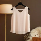 Star with The Same Halter Chiffon Vest Women's Loose Top Summer New Wear Outside with Sleeveless Short Bottom Shirt MOYISU L-5XL