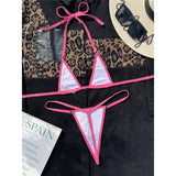 Sexy Glitter Extreme Mini Micro Thong Bikini Women Swimwear Two-Pieces Bikini Set Female Swimsuit Bather Bathing Suit Swim V4334