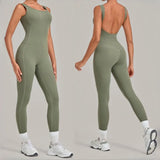 Women's Seamless Yoga Jumpsuits Fitness Sports Hip-lifting Beauty Back Sleeveless One-Piece Training Workout Running Bodysuits