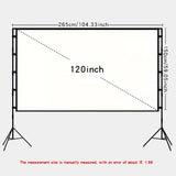 Double triangular bracket projection screen, more stable and not afraid of wind, easy to install, with storage bag