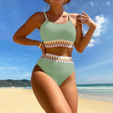 High Waist Bikini 2026 Women Strappy Swimwear Female Sexy Padded Swimsuit Solid Bathing Swimming Swim Suit Summer Beachwear