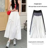 Versatile Knot Spring Summer F Skirt Ele Design Elastic Waist Skirt Sweet Aosphere Skirts For Ladies Fashion Women Skirts HSSZ