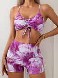 Strappy Bikini 2026 Women High Waist Swimsuit Tie Dye Drawstring Swimwear Female Bathers Bathing Swimming Swim Suit Beachwear