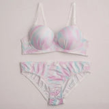 Hot Selling New Sweet Pink Camouflage Design With Steel Ring Gathering Pull And Anti Sagging Bra A2139