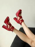 Summer Sexy Gladiator Women Sandals Designer Peep Toe Hollow Out High Heels Platform Party Ladies Shoes Zipper Sandales Femmes
