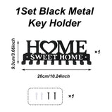 Metal Wall Mount Key Holder With Ten Hooks Design Style
