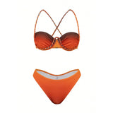 S - XL 3PCS With Skirt Underwired Bikini Female Swimsuit Women Swimwear Three-pieces Bikini set Bather Bathing Suit Swim V8080