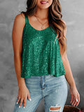 2026 Summer Fashion Women's Tanks Sexy Sequins Camisole Lady Casual Sliver Women's Strap Top Night club Streetwear Y2K Dress up