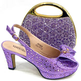 Doershow High Quality African Style Ladies Shoes And Bags Set Latest green Italian Shoes And Bag Set For Party  HA1-1