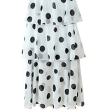 White Polka Dot Two Piece Set For Women Halter Crop Top And Tiered Maxi Skirt Elegant Summer Party Outfit Pure Desire Charm FSW7
